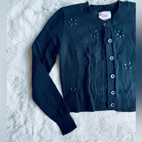 Black Embellished Jeweled Cardigan - Picture 2 of 3